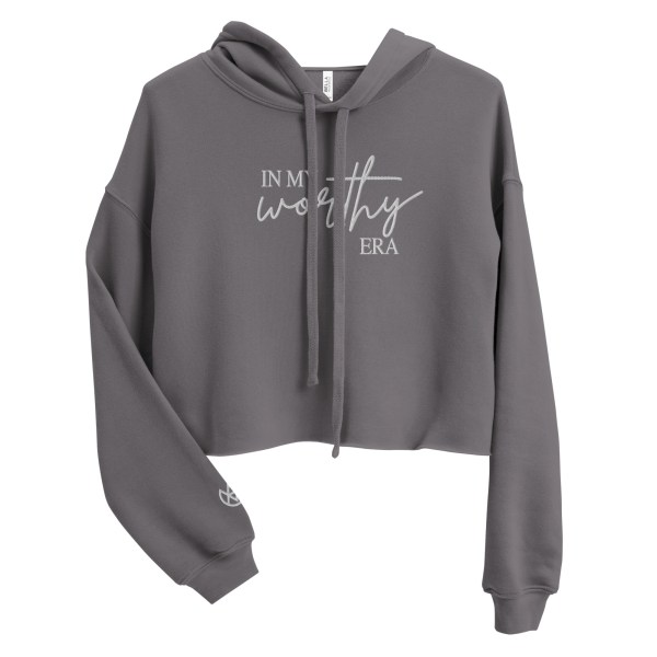 Worthy Era Embroidered Crop Hoodie